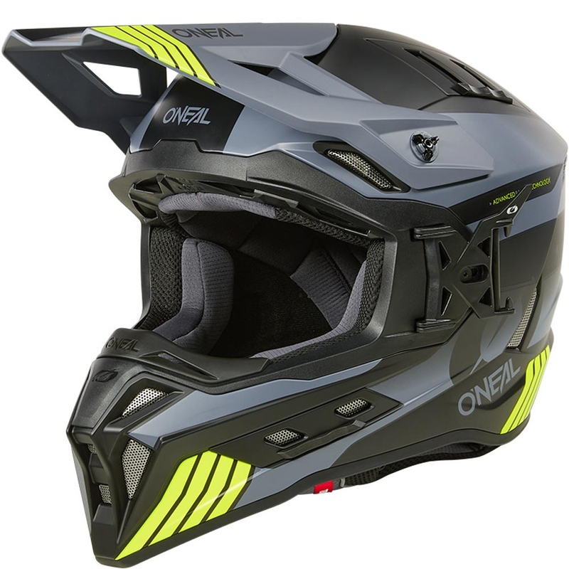 Motokrosová helma O´Neal EX-SRS Hitch černo-šedo-fluo žlutá