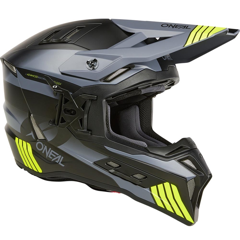 Motokrosová helma O´Neal EX-SRS Hitch černo-šedo-fluo žlutá