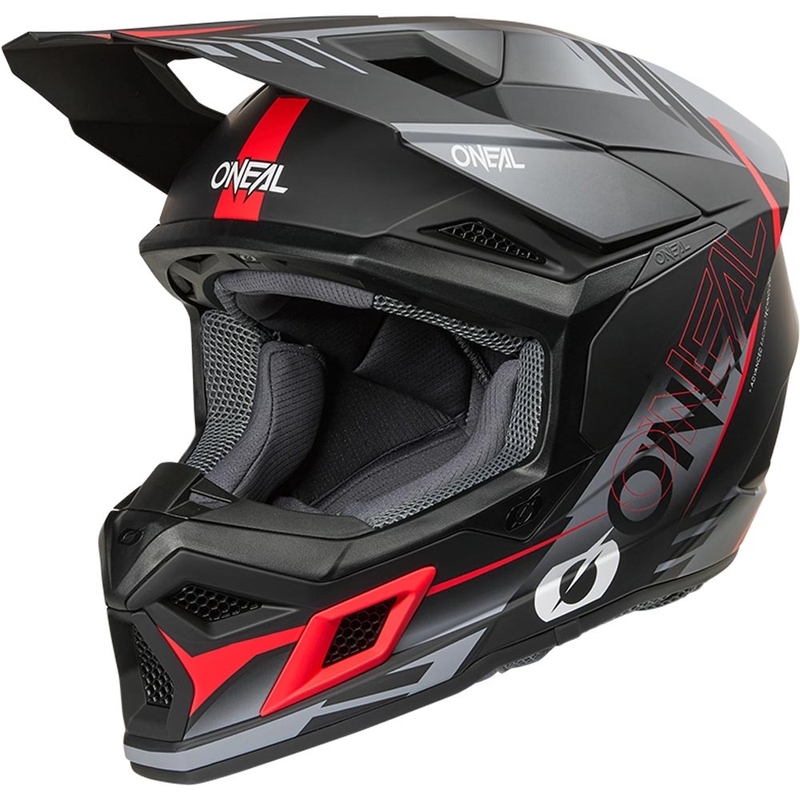 Motokrosová helma O´Neal 3SRS Haze matná černo-šedo-červená
