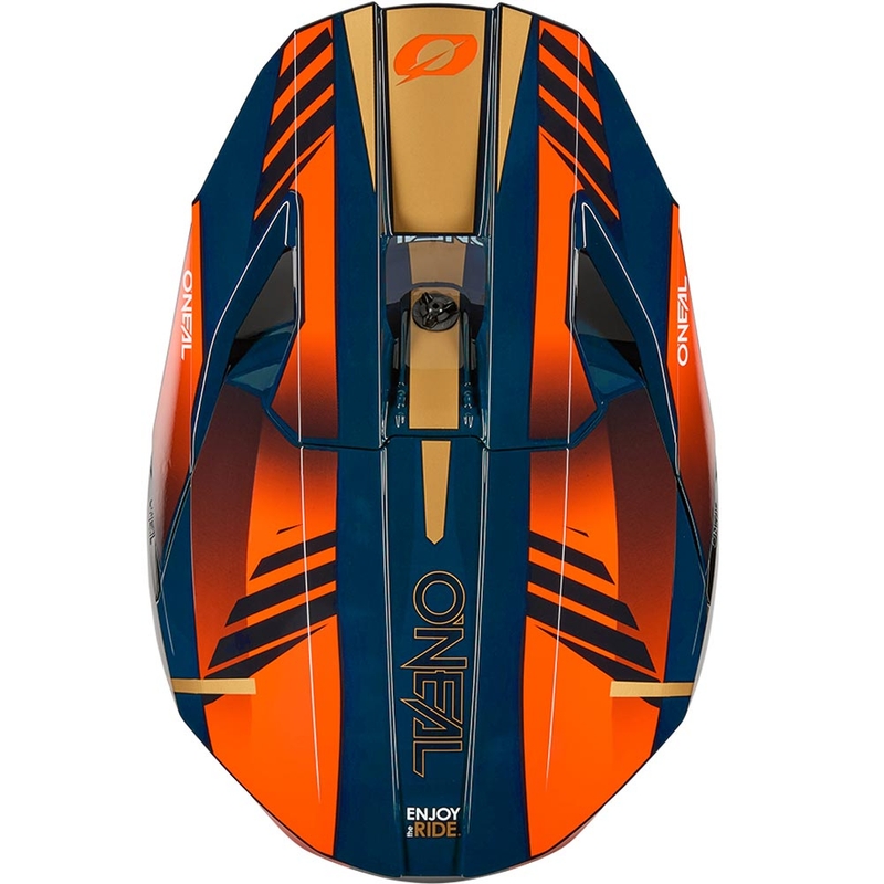 Motokrosová helma O´Neal 3SRS Haze modro-oranžovo-zlatá