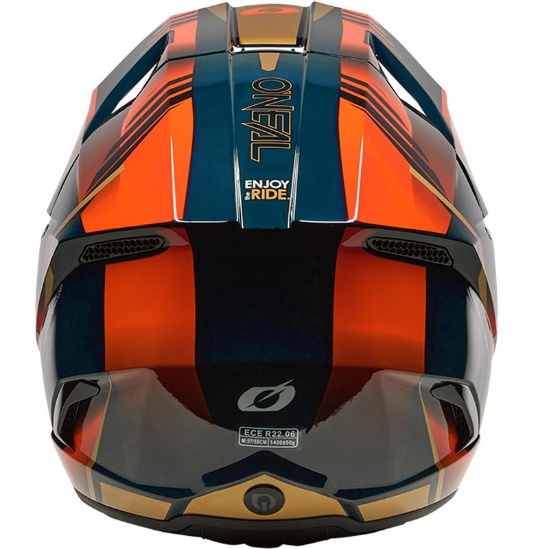 Motokrosová helma O´Neal 3SRS Haze modro-oranžovo-zlatá