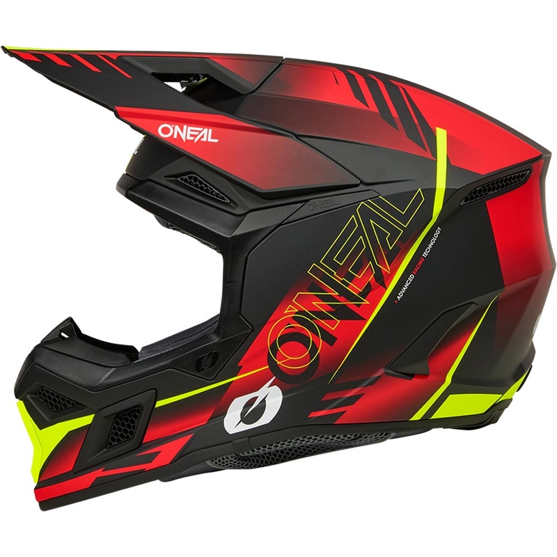 Motokrosová helma O´Neal 3SRS Haze matná černo-červeno-fluo žlutá