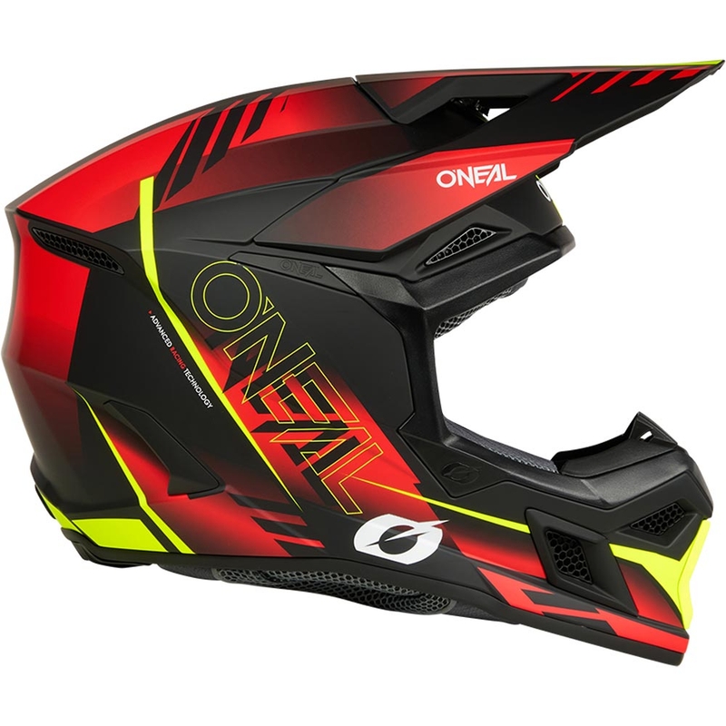 Motokrosová helma O´Neal 3SRS Haze matná černo-červeno-fluo žlutá