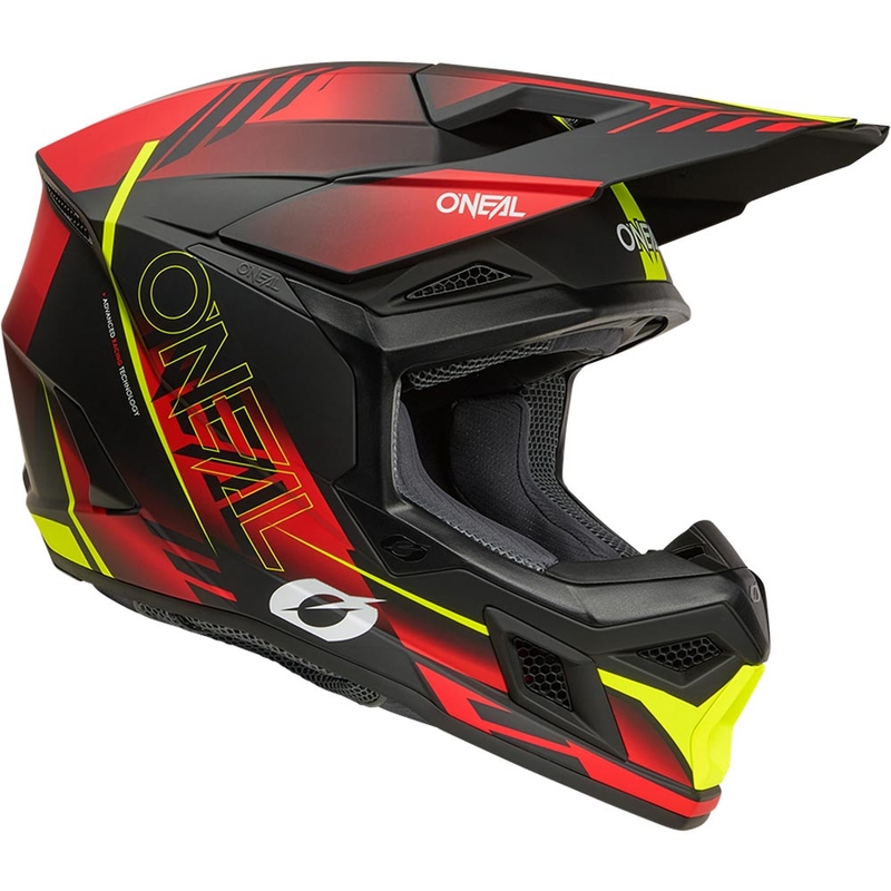 Motokrosová helma O´Neal 3SRS Haze matná černo-červeno-fluo žlutá