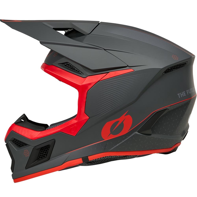 Motokrosová helma O´Neal 3SRS E-stroke matná šedo-červená