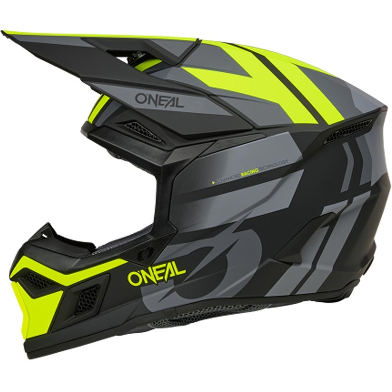 Motokrosová helma O´Neal 3SRS Ride matná černo-šedo-fluo žlutá