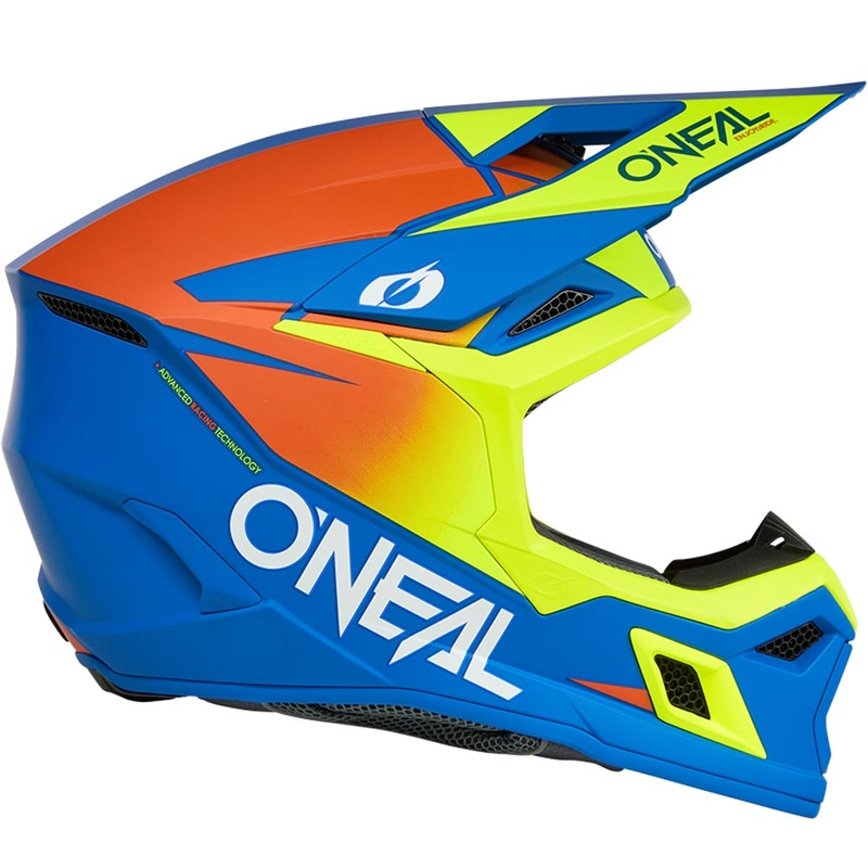 Motokrosová helma O´Neal 3SRS Solid matná modro-fluo žlutá