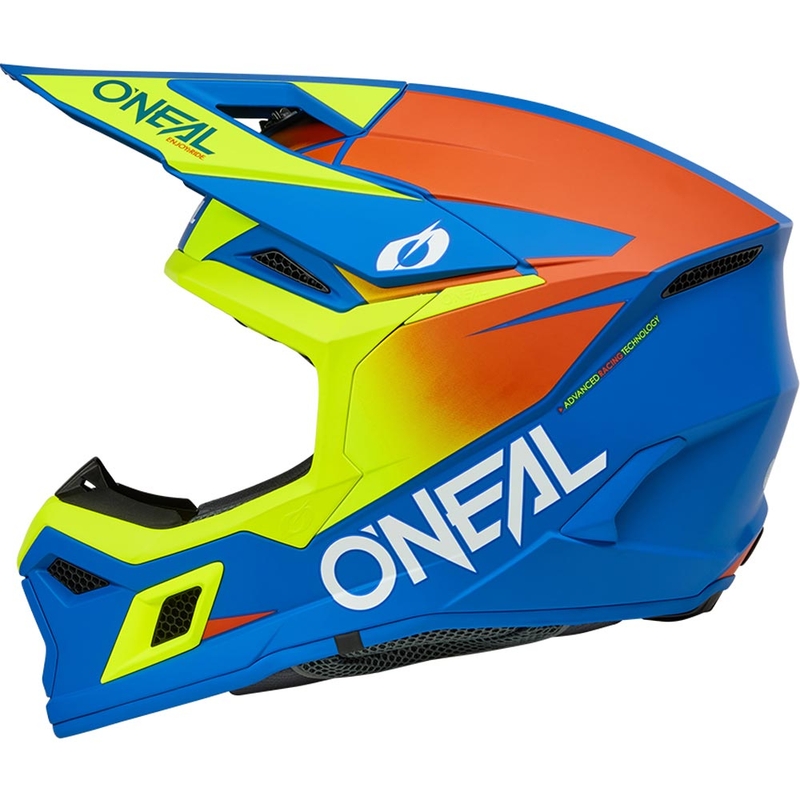 Motokrosová helma O´Neal 3SRS Solid matná modro-fluo žlutá