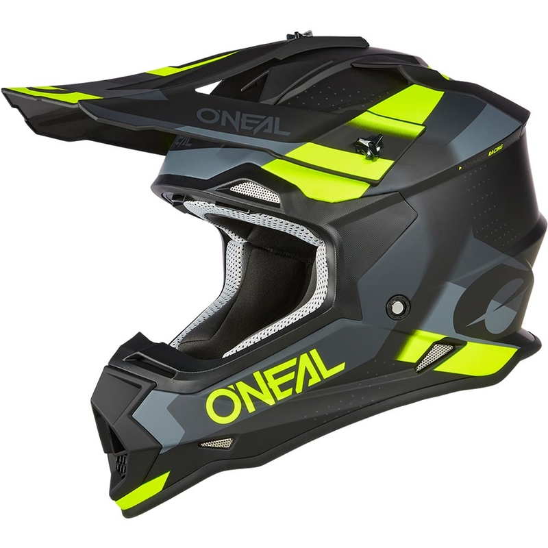 Motokrosová helma O´Neal 2SRS Spyde matná černo-šedo-fluo žlutá
