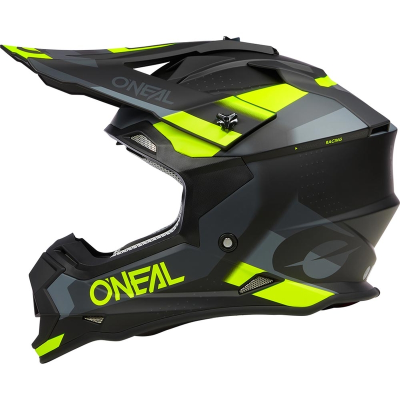 Motokrosová helma O´Neal 2SRS Spyde matná černo-šedo-fluo žlutá