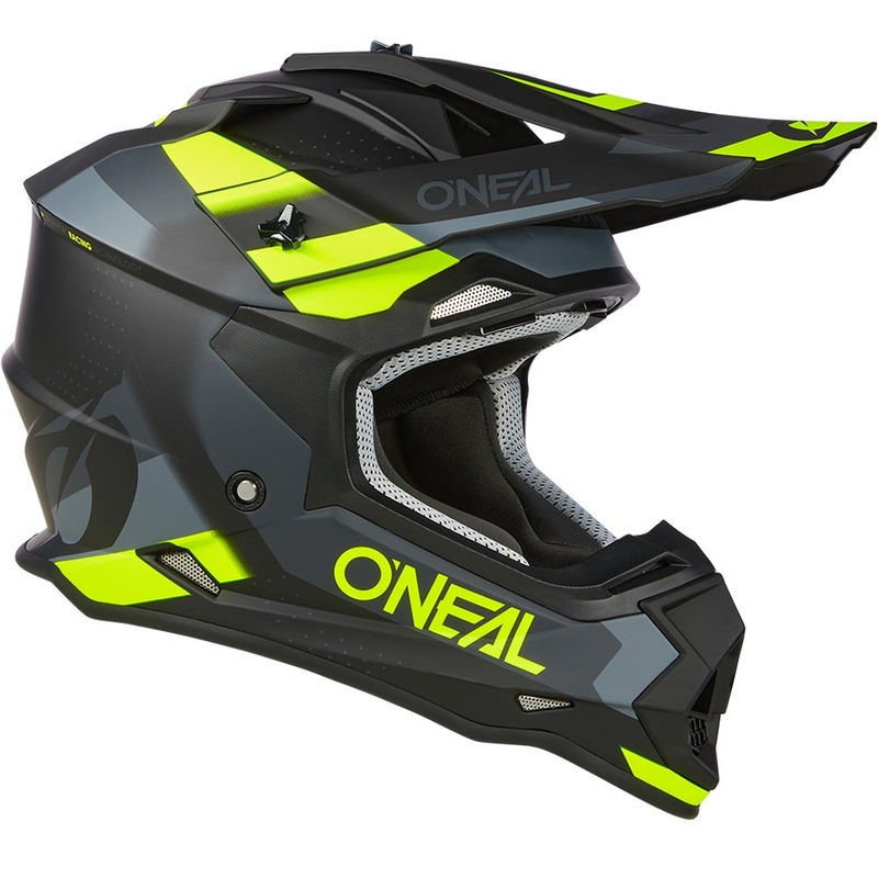 Motokrosová helma O´Neal 2SRS Spyde matná černo-šedo-fluo žlutá