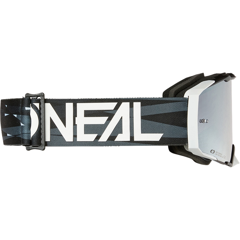 Motokrosové brýle O´Neal B-33 Ictus černo-bílé (stříbrné zrcadlové plexi)