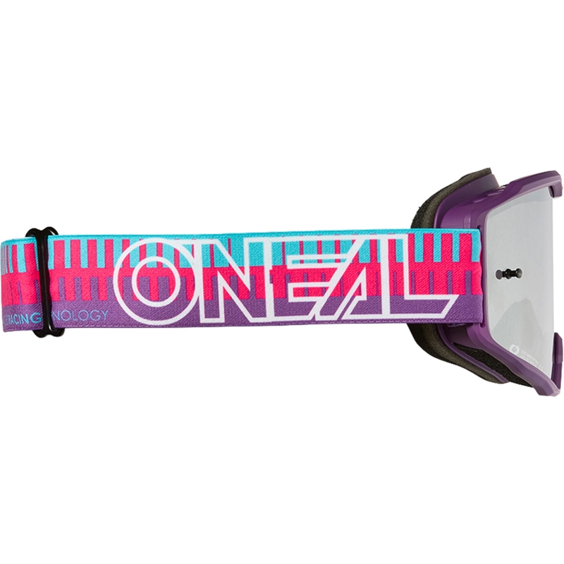 Motokrosové brýle O´Neal B-10 Striped růžovo-fialové (zrcadlové stříbrné plexi)
