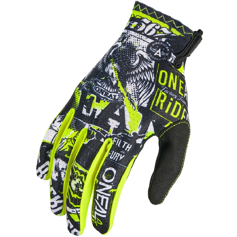 Dětské motokrosové rukavice O´Neal Matrix Attack černo-fluo žluté