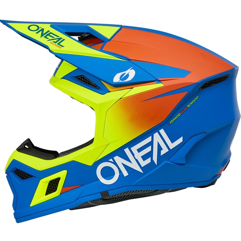 Dětská motokrosová helma O´Neal 3SRS Solid matná modro-fluo žlutá