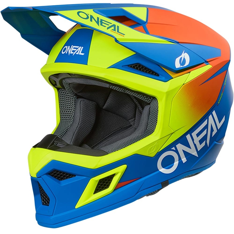 Dětská motokrosová helma O´Neal 3SRS Solid matná modro-fluo žlutá