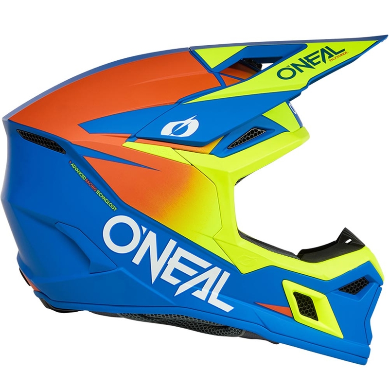 Dětská motokrosová helma O´Neal 3SRS Solid matná modro-fluo žlutá
