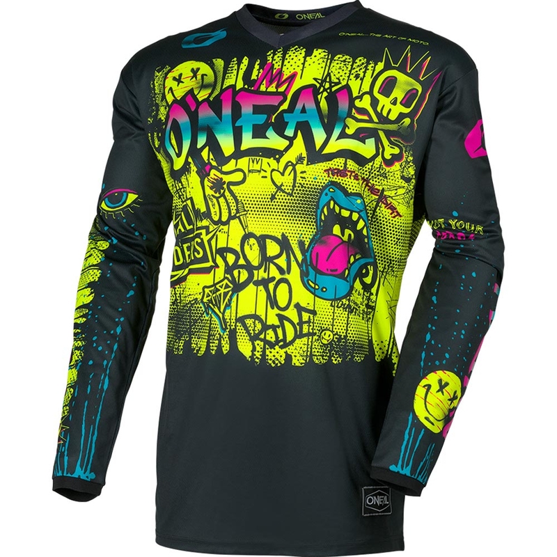 Dětský motokrosový dres O'Neal Element Rancid černo-fluo žlutá