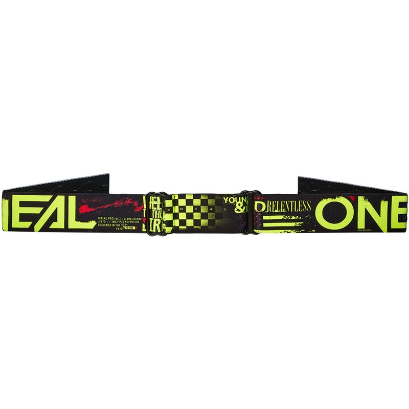Dětské motokrosové brýle O'Neal B-10 Attack černo-fluo žluté s iridiově modrým plexi
