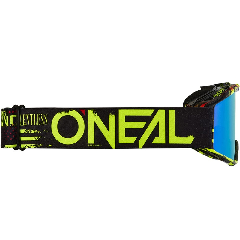 Dětské motokrosové brýle O'Neal B-10 Attack černo-fluo žluté s iridiově modrým plexi