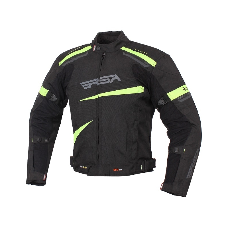 Bunda na motorku RSA Razor černo-fluo žlutá - II. jakost