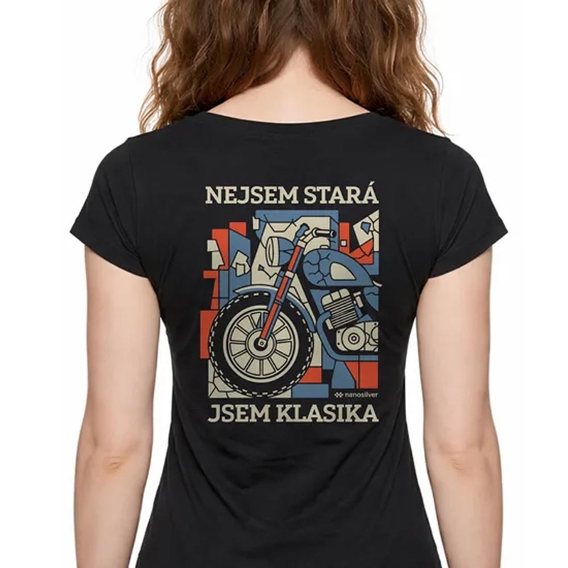Dámské tričko Nanosilver JSEM KLASIKA černé