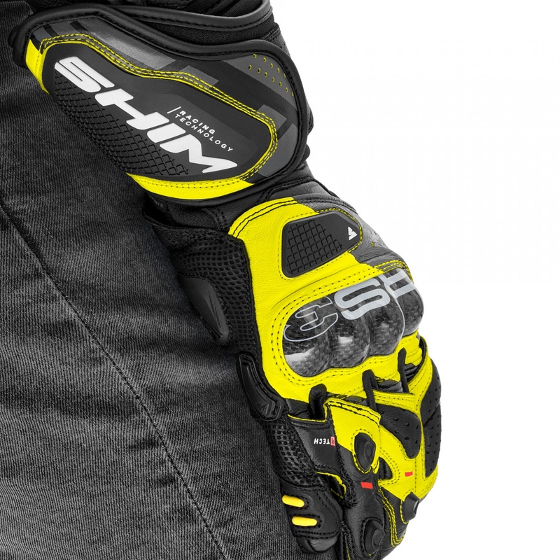 Rukavice na motorku Shima RS-3 fluo žluté