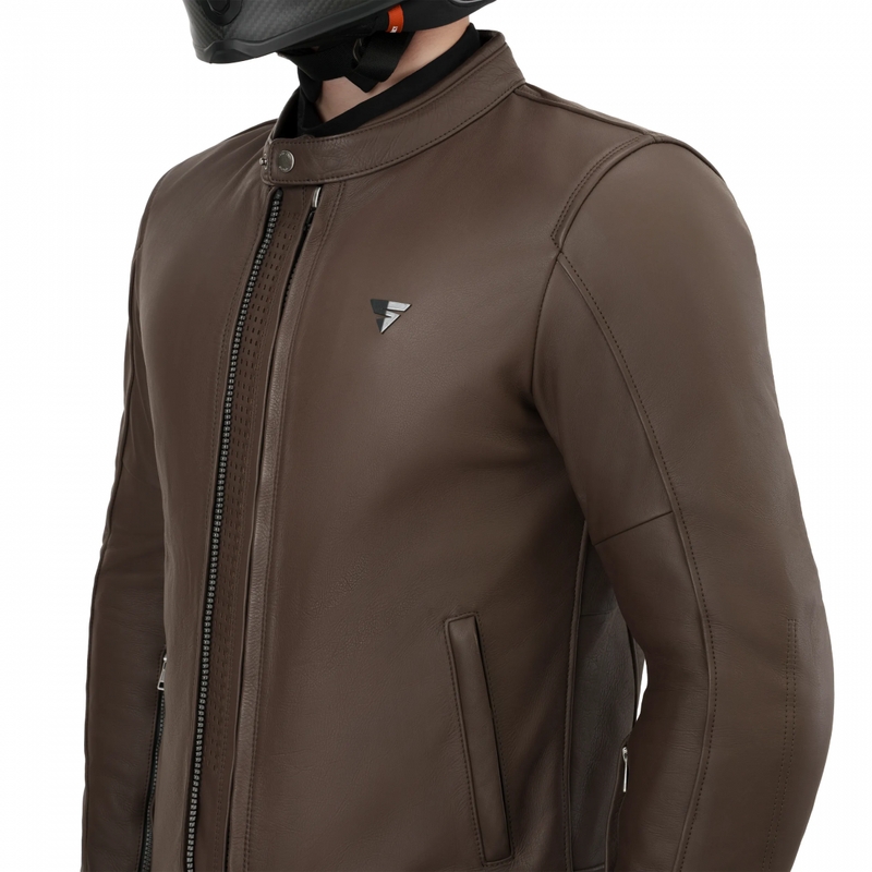 Kožená bunda na motorku Shima Hunter 3.0 hnědá