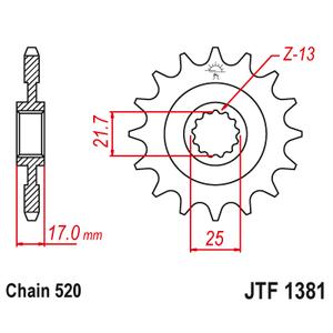 Řetězové kolečko JT JTF 1381-15 15 zubů, 520