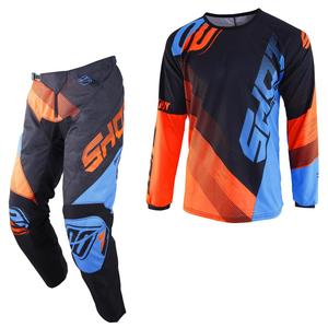 Komplet (dres + kalhoty) Shot DEVO Ultimate modro-fluo oranžový