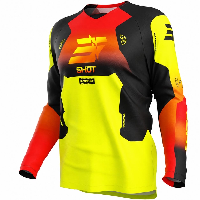 Dětský motokrosový dres Shot Draw Rocket fluo žlutý