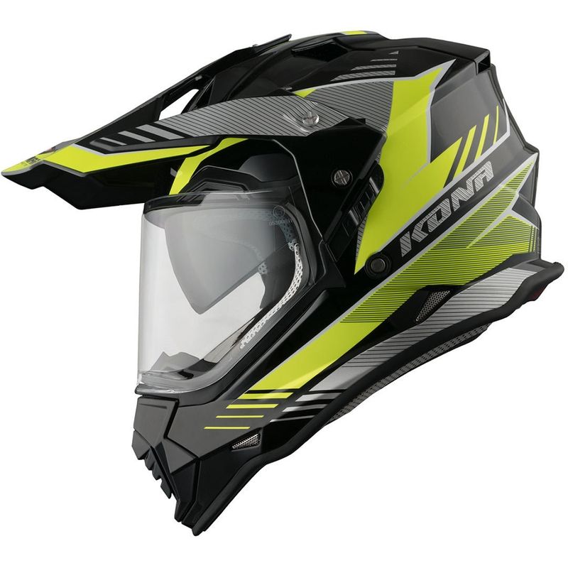 Enduro přilba Vemar Kona Explorer černo-stříbrno-fluo žlutá výprodej