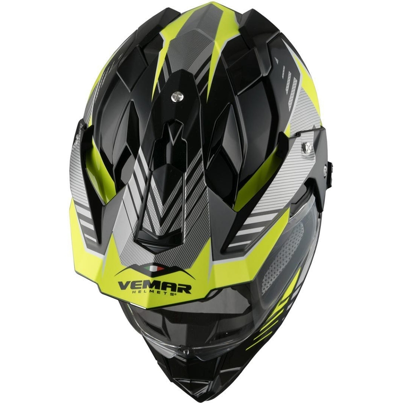Enduro přilba Vemar Kona Explorer černo-stříbrno-fluo žlutá výprodej