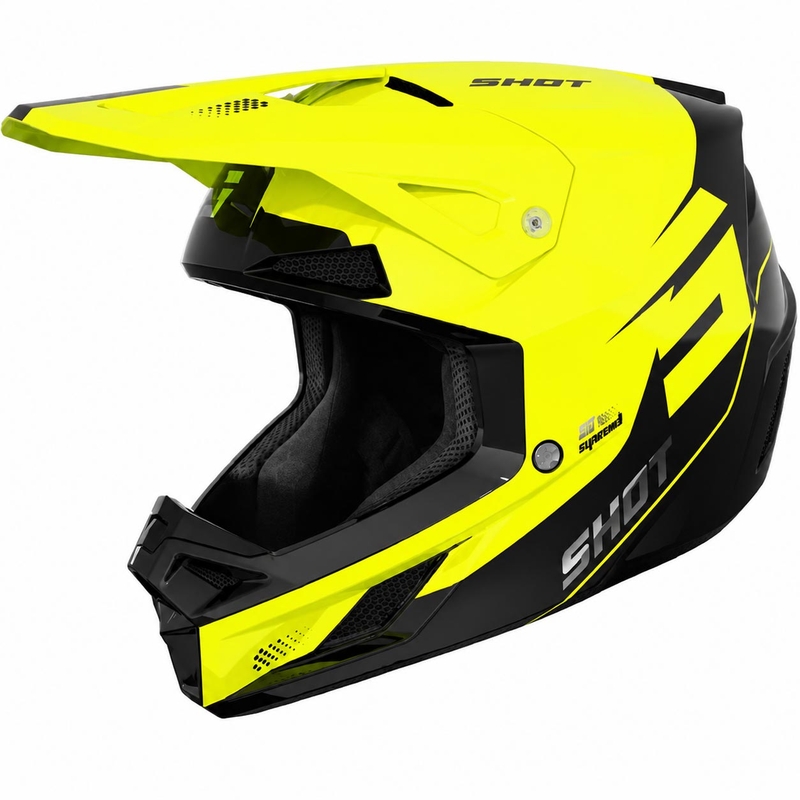 Dětská motokrosová helma Shot Speed S lesklá fluo žlutá