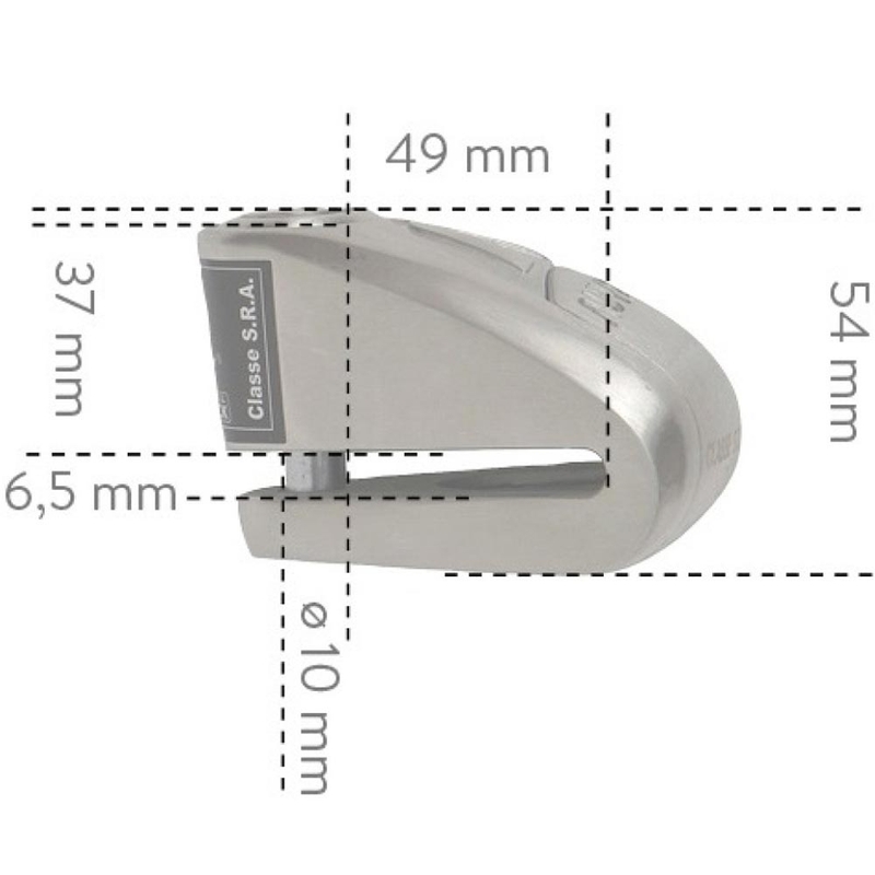 Zámek na brzdový kotouč Auvray B-Lock 10 s alarmem 120 dB ocelově stříbrný