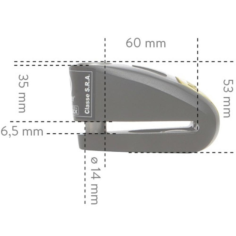 Zámek na brzdový kotouč Auvray B-Lock 14 s alarmem černý