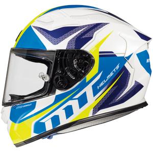 Integrální přilba na motorku MT Kre Lookout bílo-modro-fluo žlutá výprodej