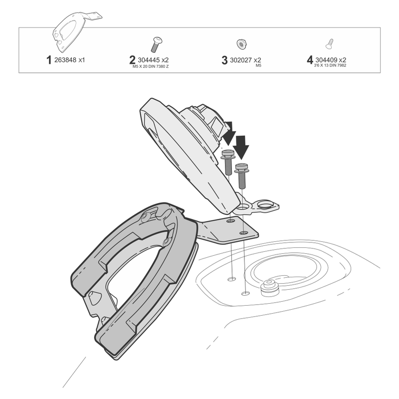 Montážní sada Click System SHAD pro KAWASAKI KLE 500 / SE (2025<) 2026-2026