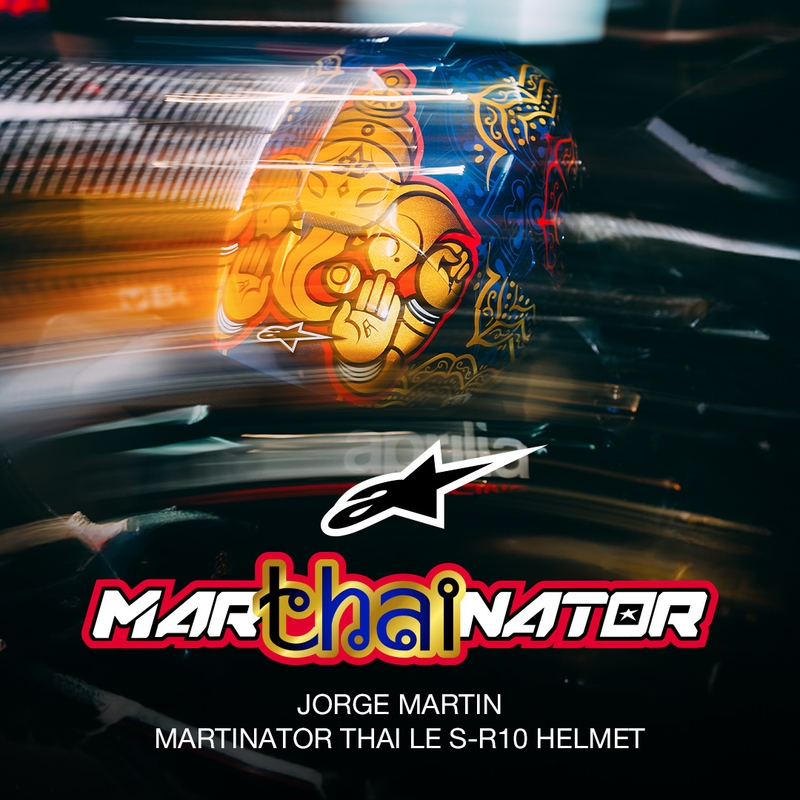 Integrální helma na motorku Alpinestars Supertech R10 Marthainator limitovaná edice JORGE MARTIN modro perleťovo zlato červená