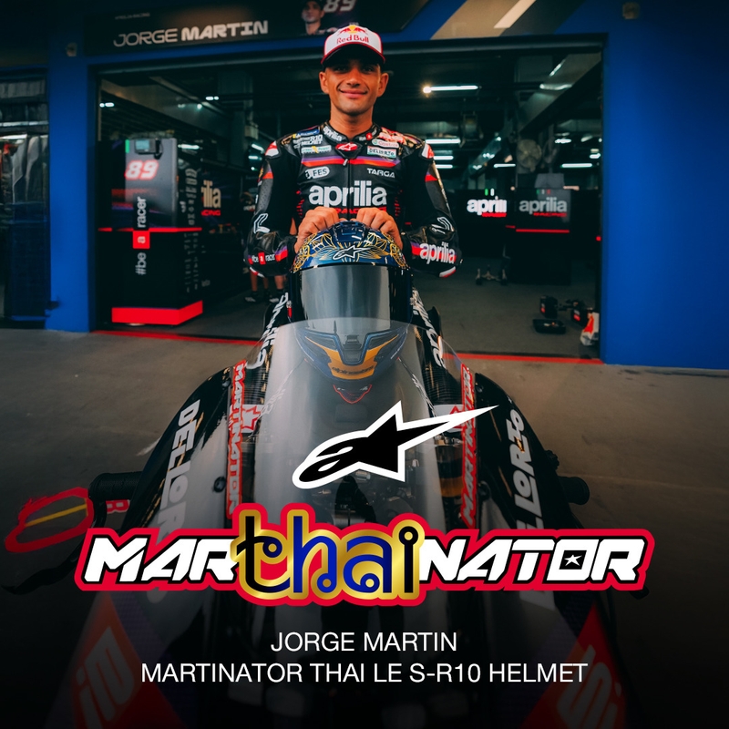 Integrální helma na motorku Alpinestars Supertech R10 Marthainator limitovaná edice JORGE MARTIN modro perleťovo zlato červená