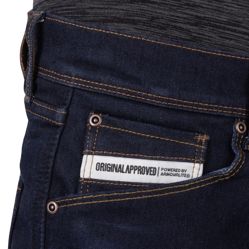 Prodloužené džíny na motorku Oxford Marshal AAA Slim Fit černé