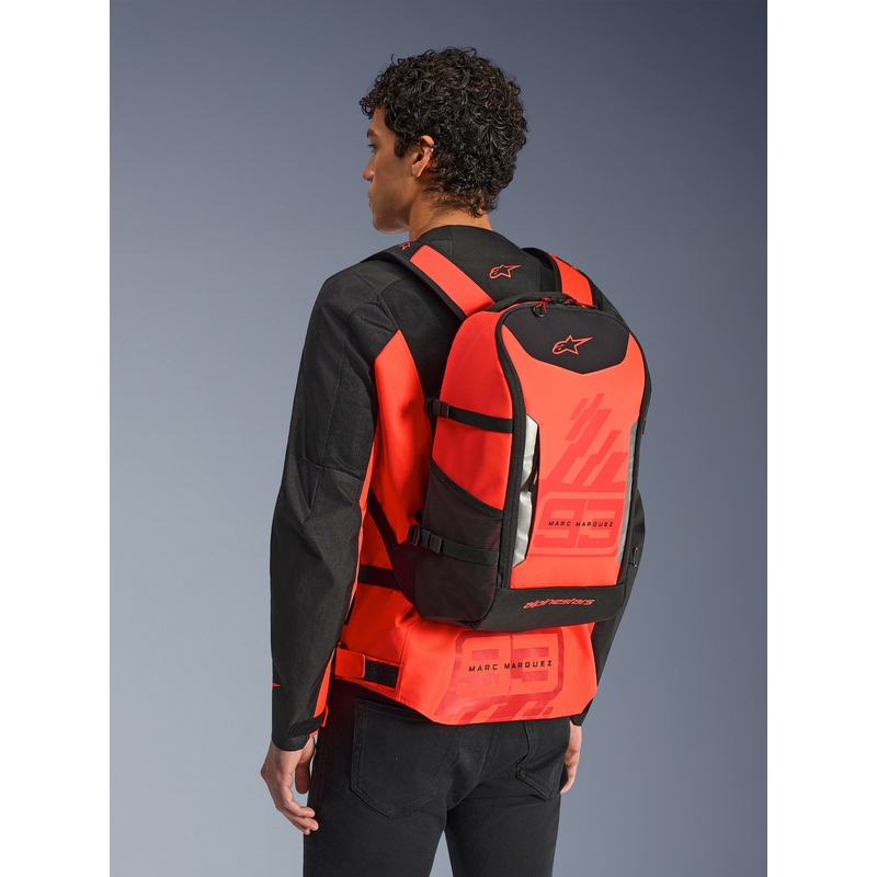 Batoh Alpinestars AMP-3 MM93 červeno fluo-červeno-černý 17 l