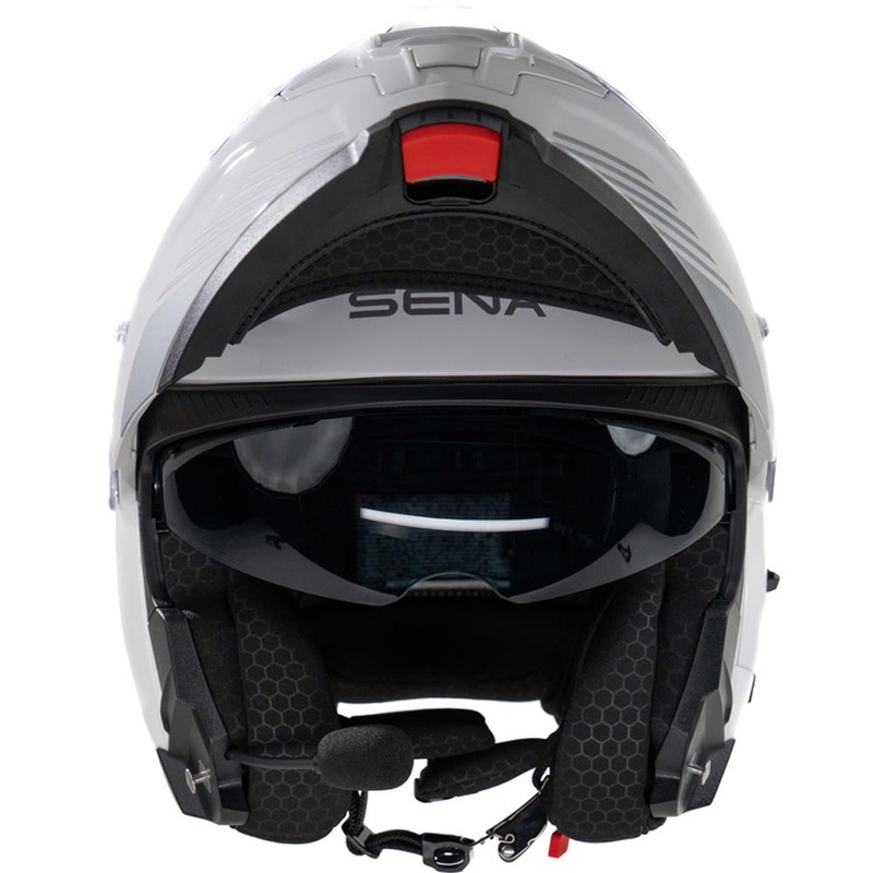 Výklopná helma na motorku s headsetem SENA Specter bílá