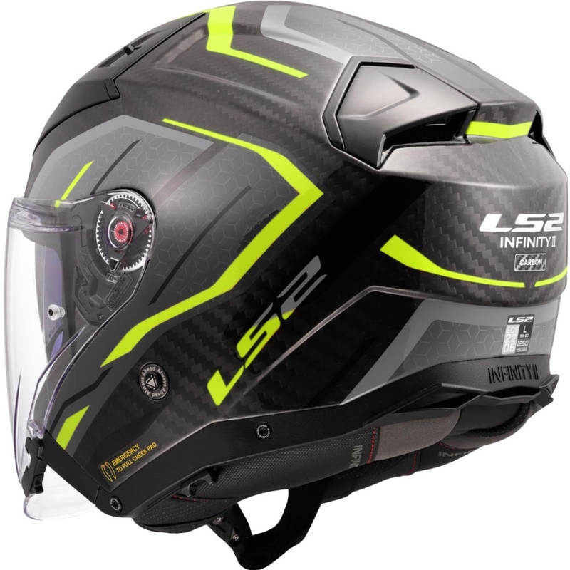 Otevřená helma na motorku LS2 OF603 Infinity II C Urus fluo žlutá