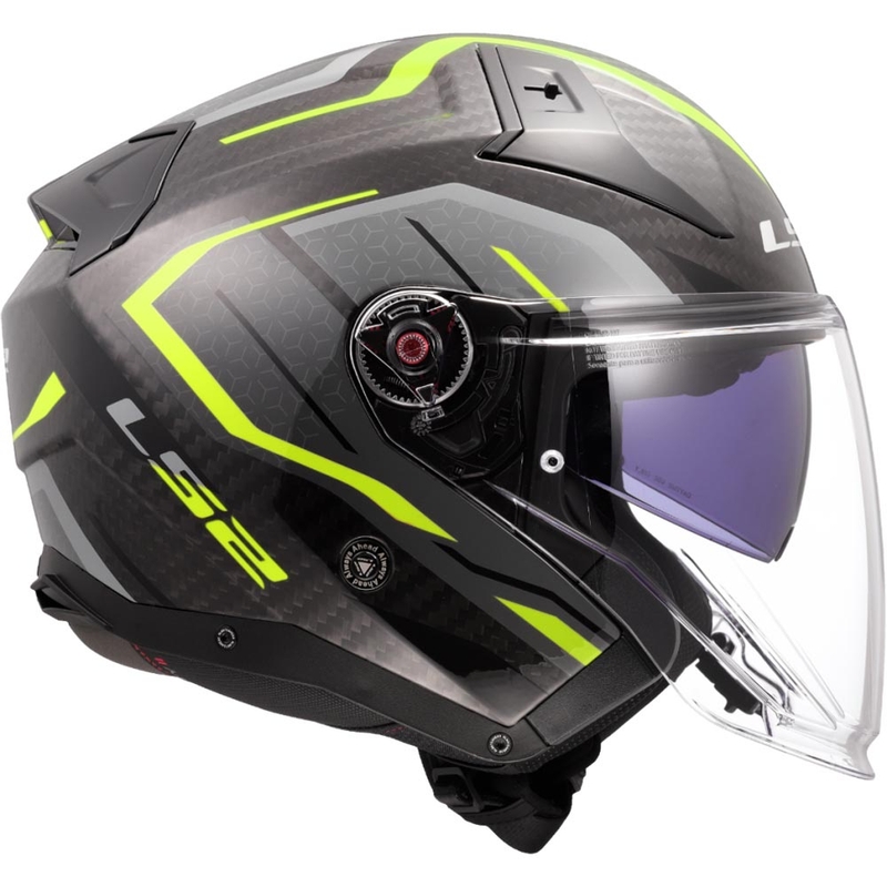 Otevřená helma na motorku LS2 OF603 Infinity II C Urus fluo žlutá