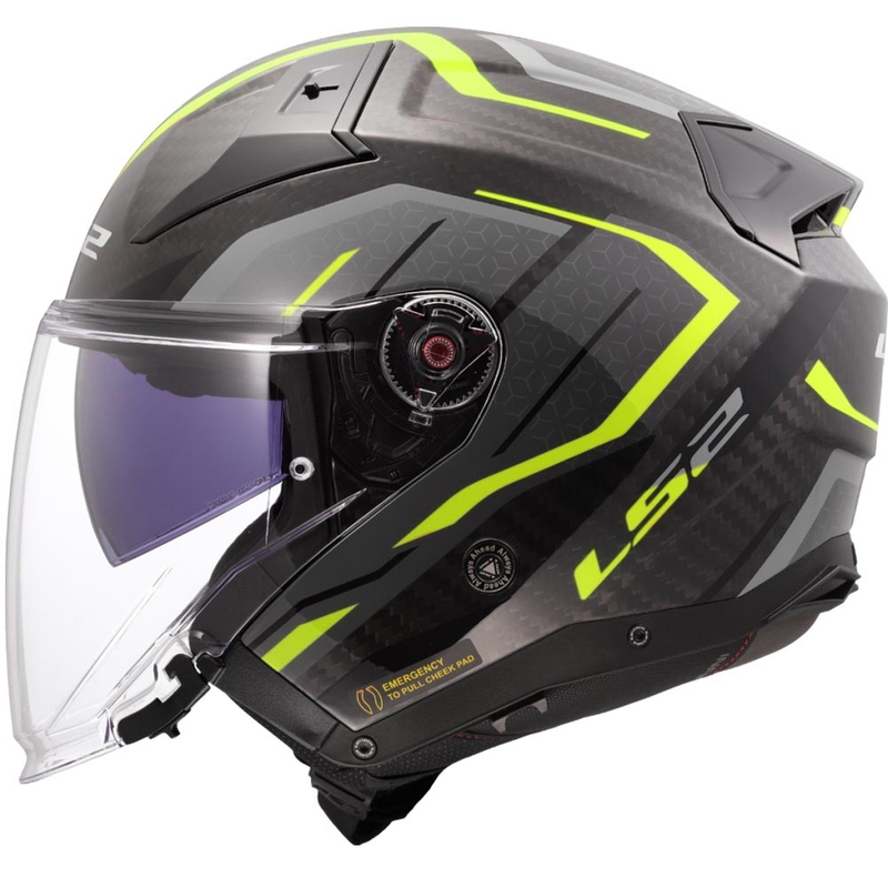 Otevřená helma na motorku LS2 OF603 Infinity II C Urus fluo žlutá