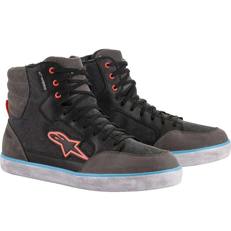 Boty na motorku Alpinestars J-6 Waterproof černo-antracitovo-světle modré
