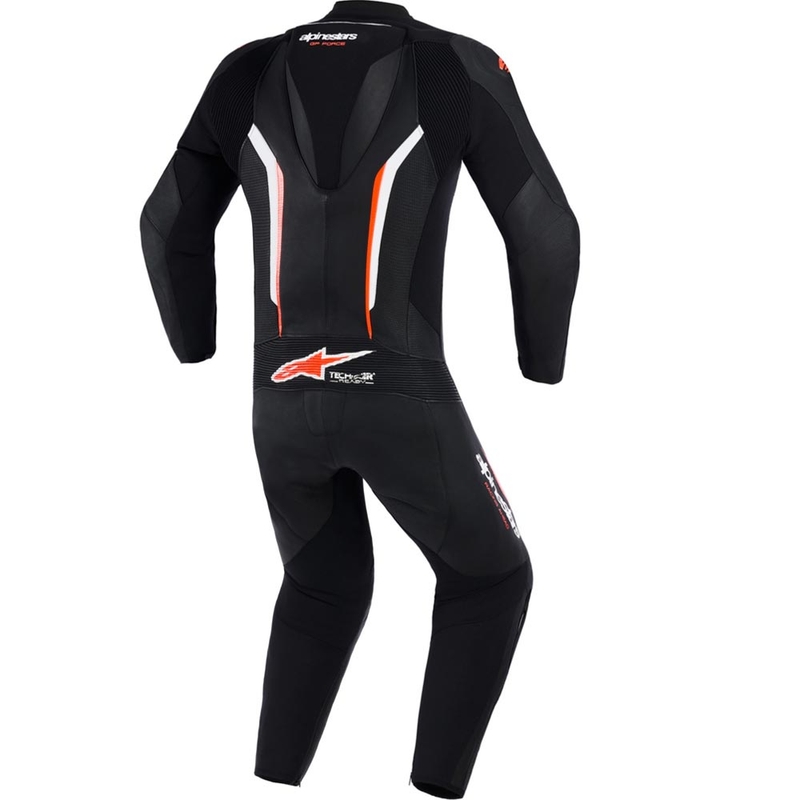 Jednodílná kombinéza na motorku Alpinestars GP FORCE V2 černo-bílo-fluo červená