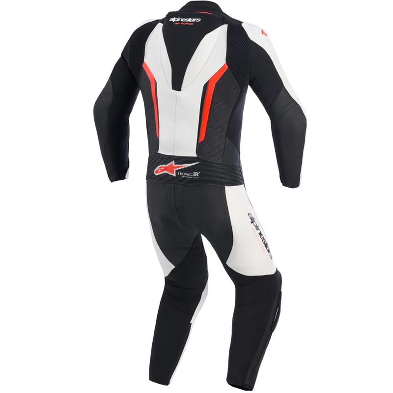Jednodílná kombinéza na motorku Alpinestars GP FORCE V2 bílo-černo-fluo červená