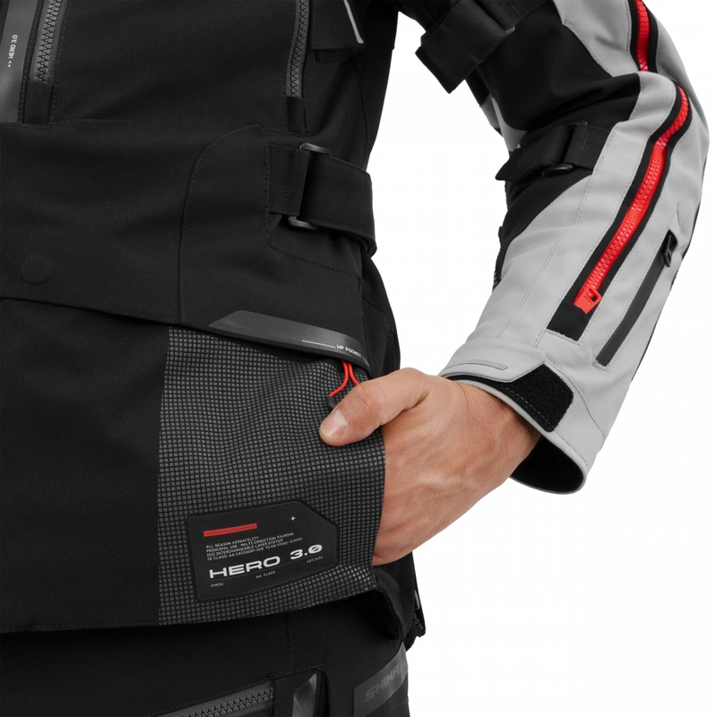 Bunda na motorku Shima Hero 3.0 šedo-červená